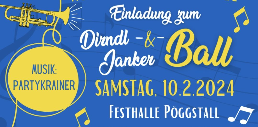 Einladung Dirndl und Janker Ball Pöggstall 2024